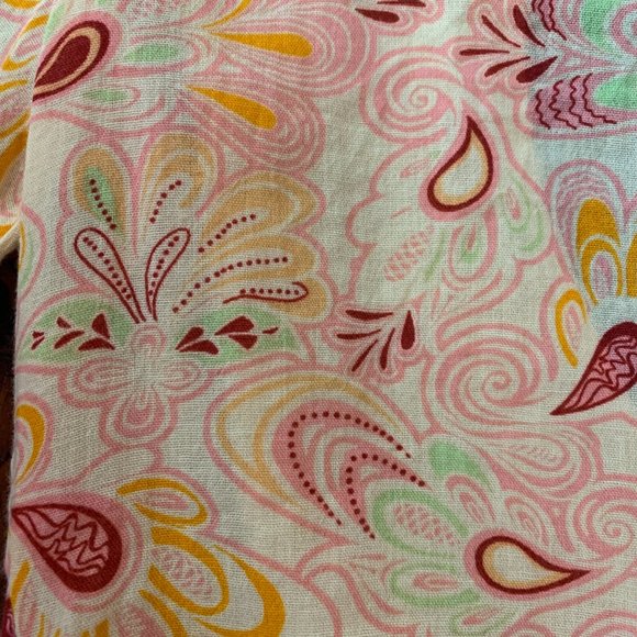 Zara Boho Bell Sleeve Open Tie Back Orange Floral Paisley Women's Small Blouse - Picture 16 of 16